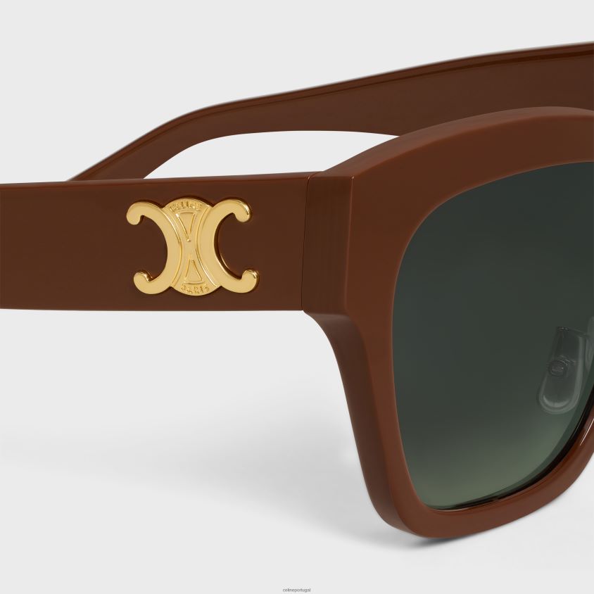 mulheres acessórios CELINE óculos de sol triomphe 09 em acetato chocolate T204R1114