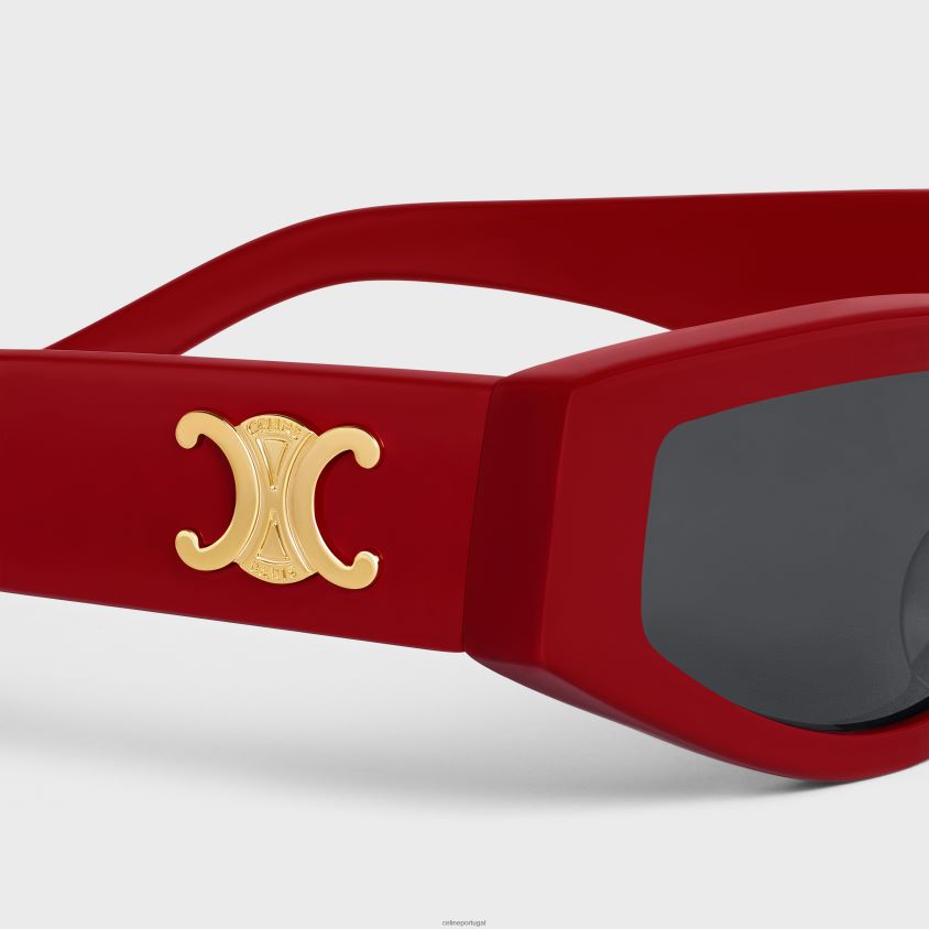 mulheres acessórios CELINE óculos de sol triomphe 12 em acetato vermelho T204R1119