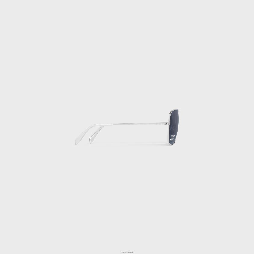 mulheres acessórios CELINE óculos de sol triomphe strass 01 em metal com cristais cinza prateado T204R1121