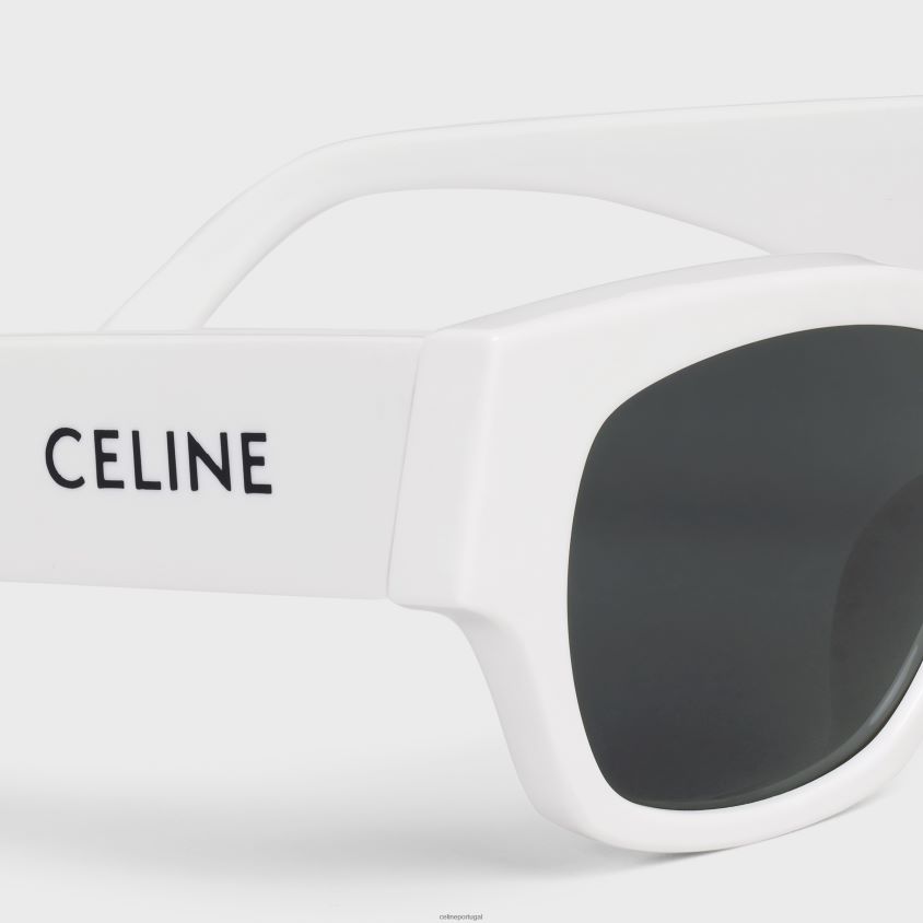 mulheres acessórios CELINE monocromáticos 01 óculos de sol em acetato branco T204R1127