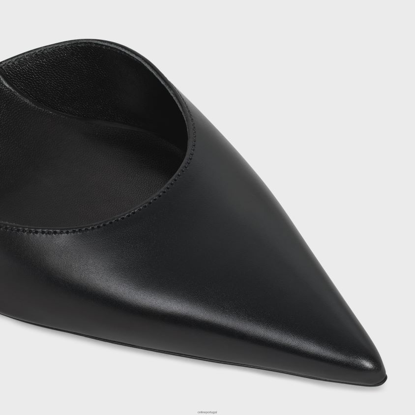 mulheres calçados CELINE bomba gatinho em couro de bezerro preto T204R942