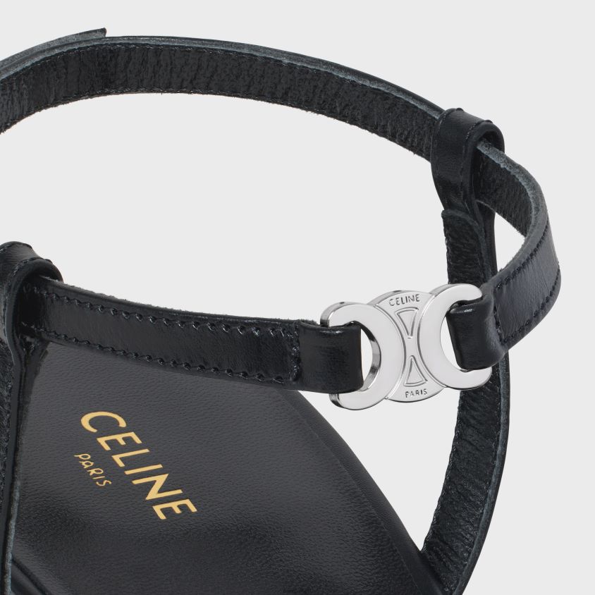 mulheres calçados CELINE bomba gatinho em couro de bezerro preto T204R942