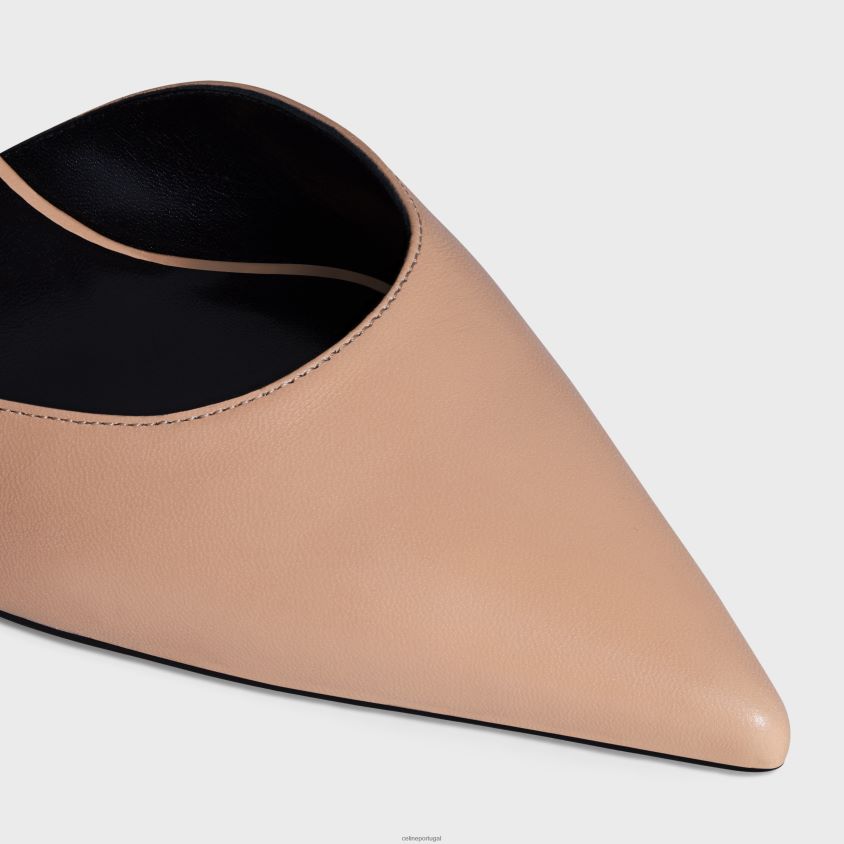 mulheres calçados CELINE gatinho com alça triomphe em pele de cordeiro rosa bege T204R983