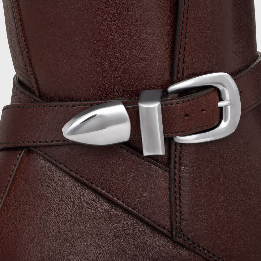 mulheres calçados CELINE bota jodhpur joan em couro de bezerro Borgonha escuro T204R961