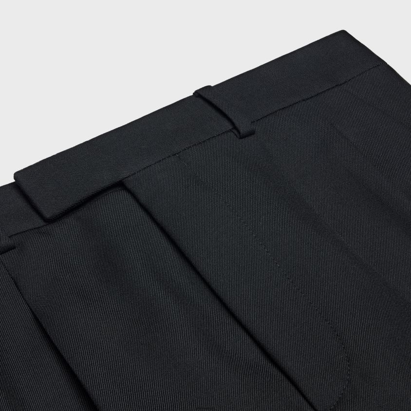 mulheres vestuário CELINE calça margaret em gabardine de lã preto T204R874