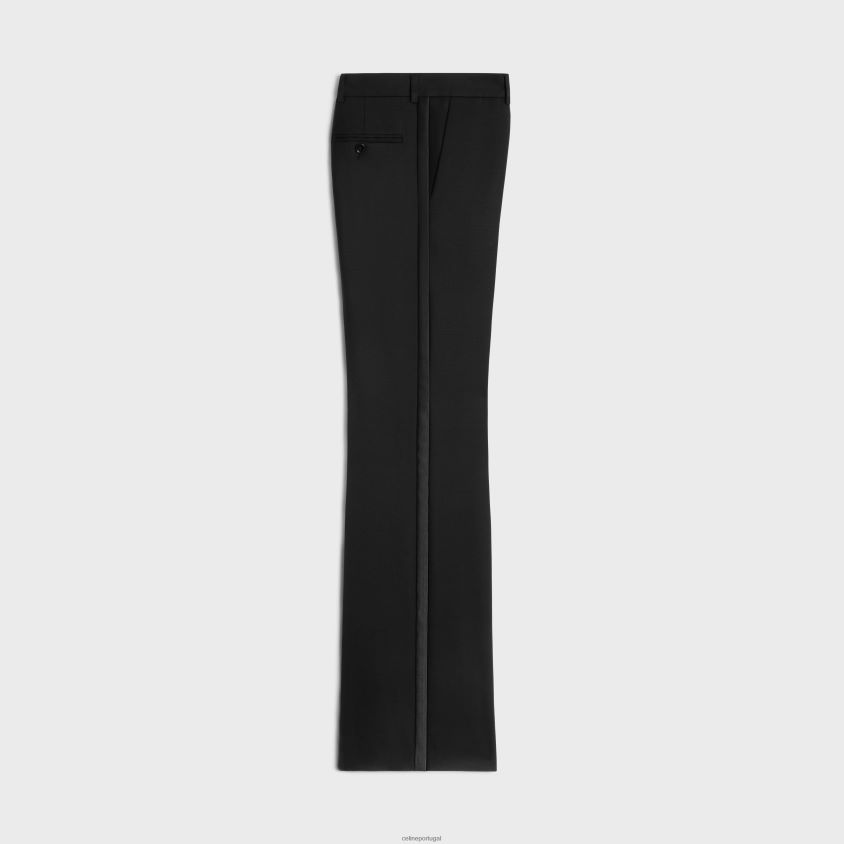 mulheres vestuário CELINE calça tommy tux em gabardine de lã ultra preto T204R588