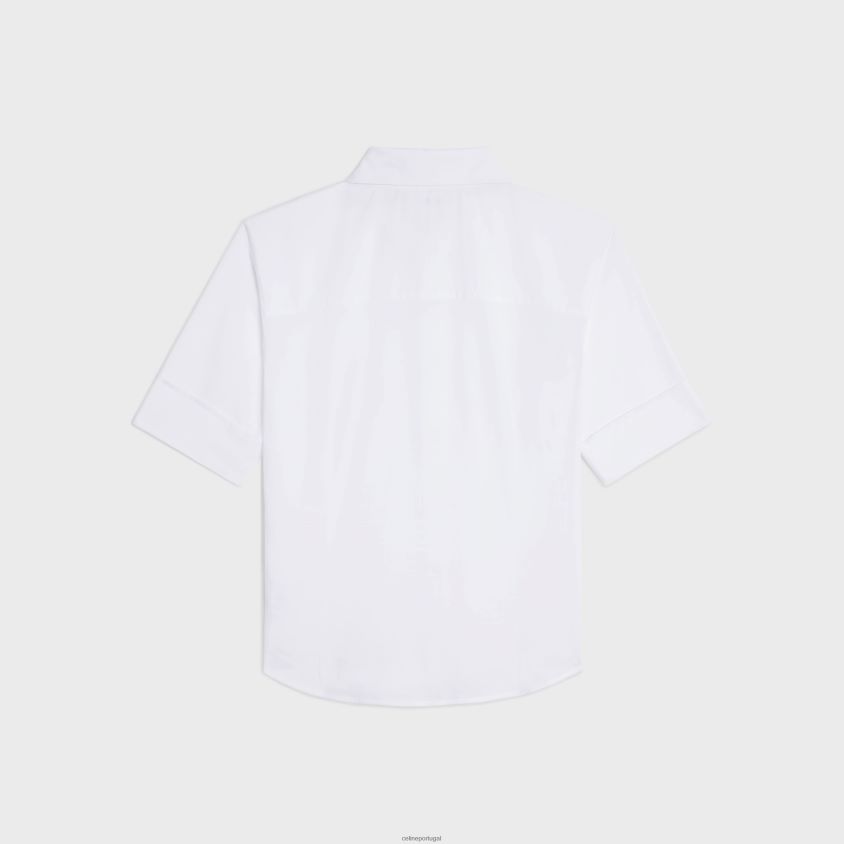mulheres vestuário CELINE camisa chelsea em algodão cambraia branco T204R844