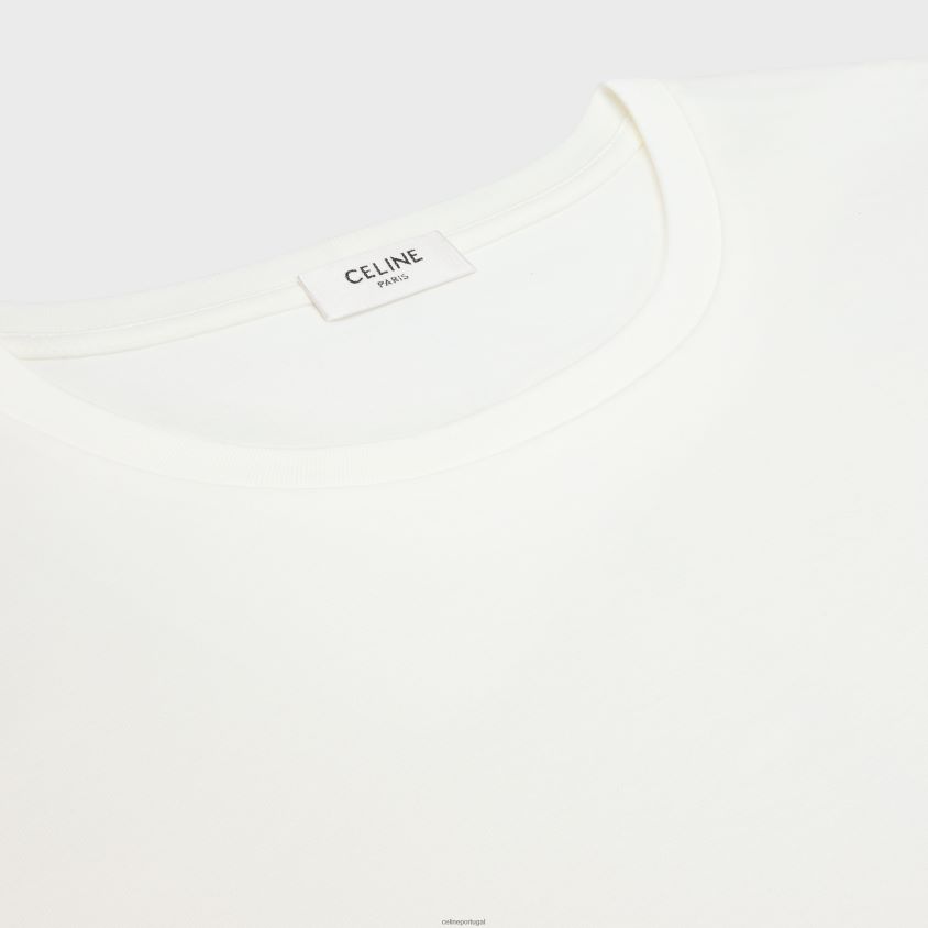 mulheres vestuário CELINE camiseta quadradão triomphe em jersey de algodão cru T204R780