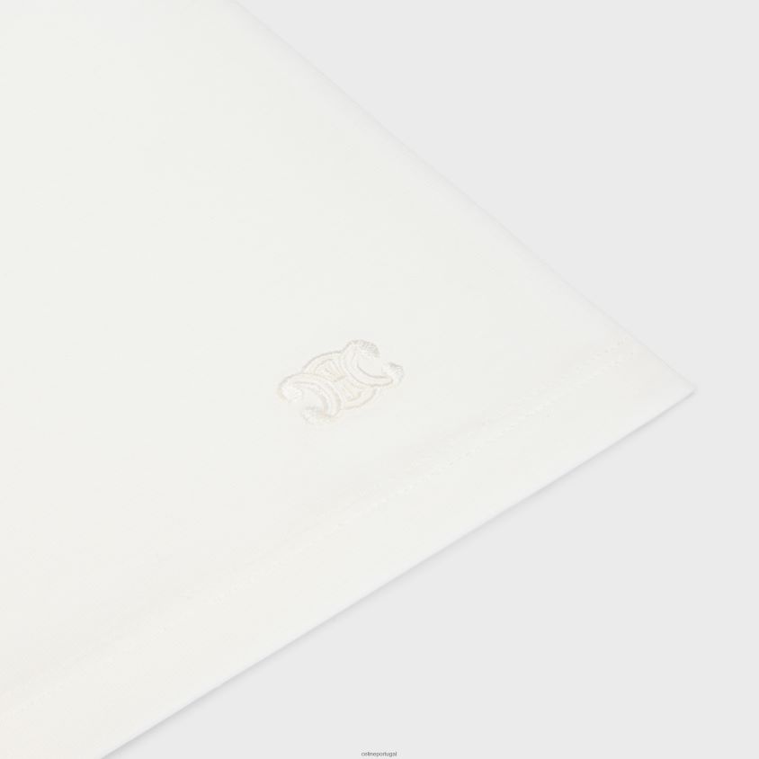 mulheres vestuário CELINE camiseta quadradão triomphe em jersey de algodão cru T204R780