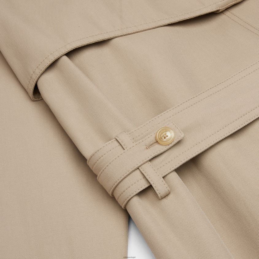 mulheres vestuário CELINE sobretudo moleca em gabardine de algodão off white/rouge profundo T204R738