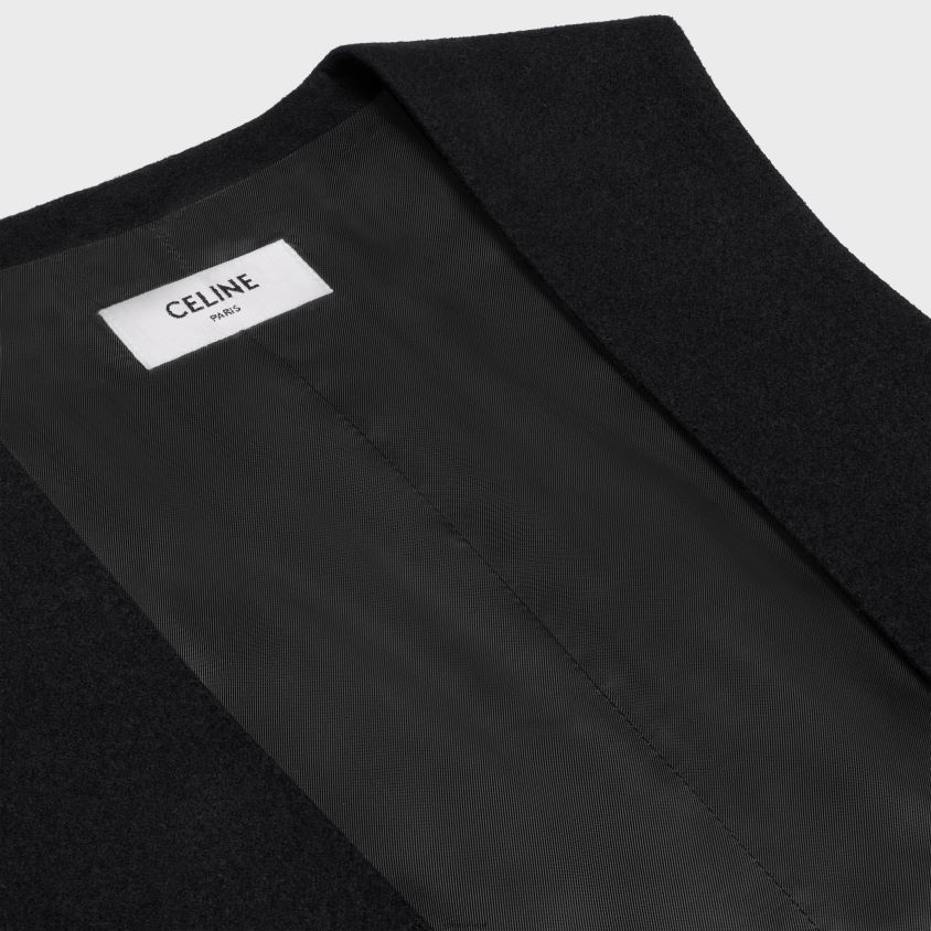 mulheres vestuário CELINE colete em flanela de caxemira preto T204R727