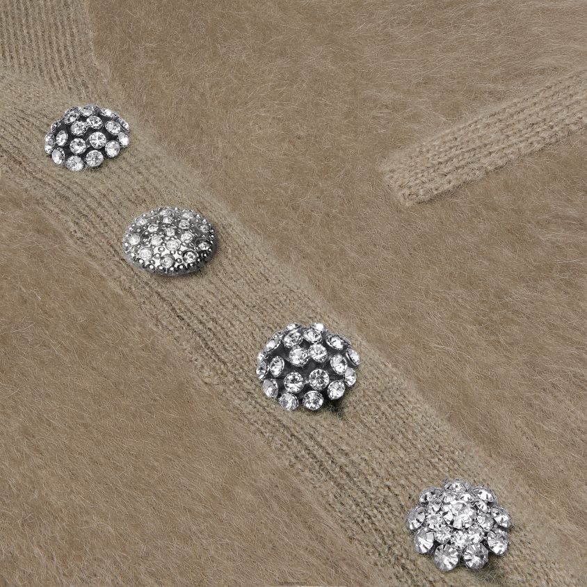 mulheres vestuário CELINE jaqueta cardigan em mohair escovado cinza T204R615