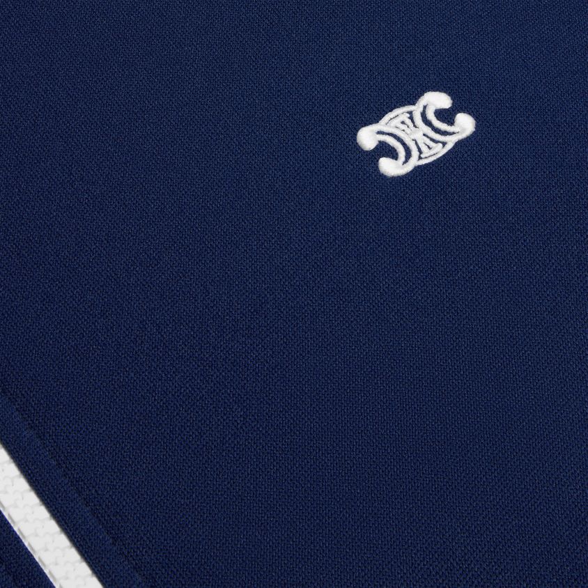 mulheres vestuário CELINE jaqueta de treino em jersey dupla face marinho/vermelho/off white T204R596