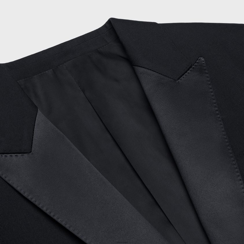 mulheres vestuário CELINE jaqueta jude smoking em gabardine de lã preto T204R711