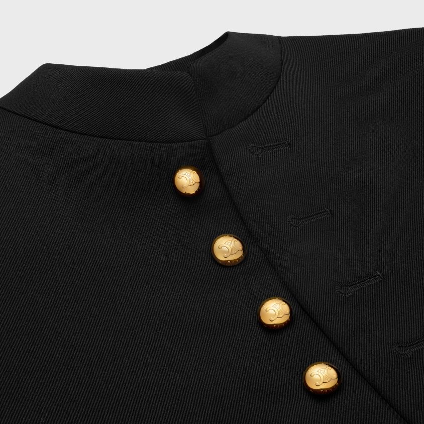 mulheres vestuário CELINE jaqueta militar em lã diagonal preto T204R686