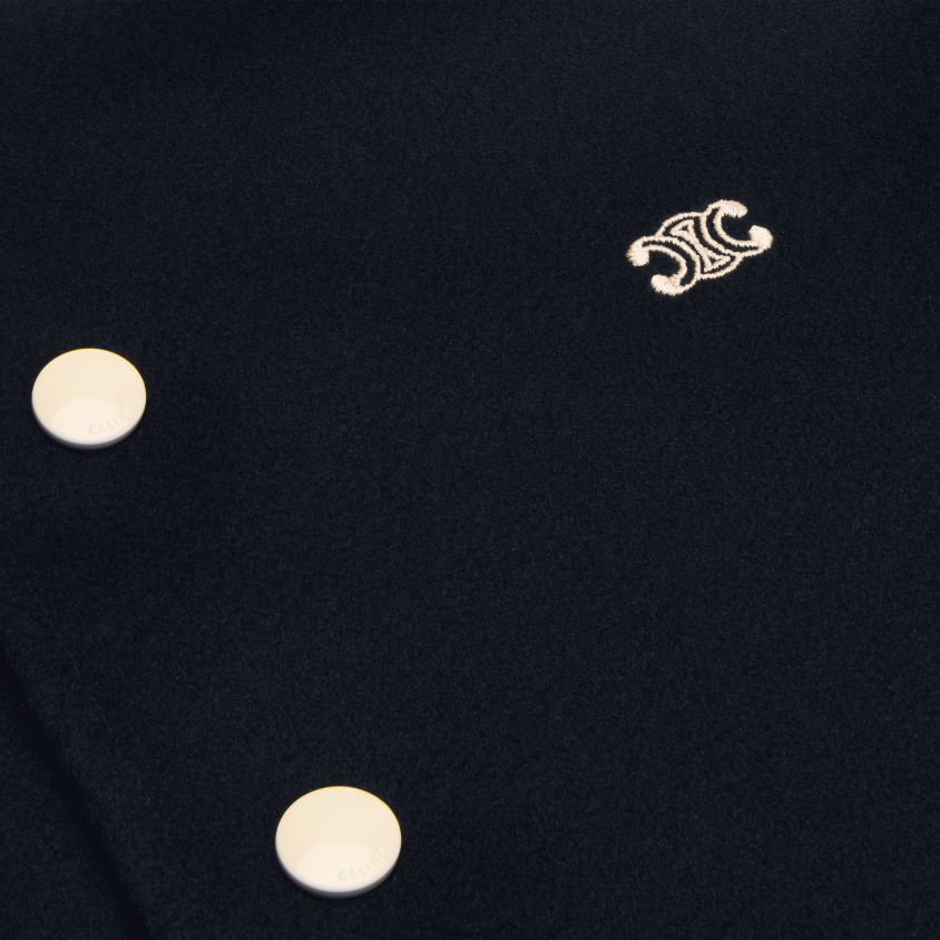 mulheres vestuário CELINE jaqueta triomphe teddy em tecido de lã marinha T204R665