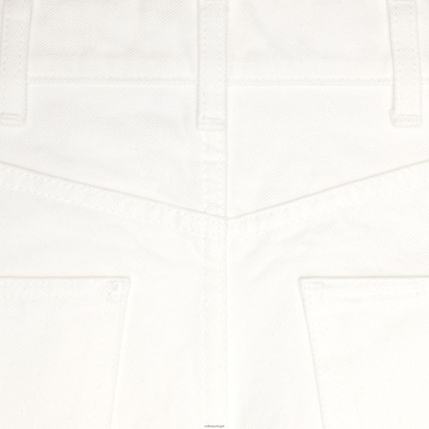 mulheres vestuário CELINE Jane jeans queimado em jeans lavagem branca óptica T204R856