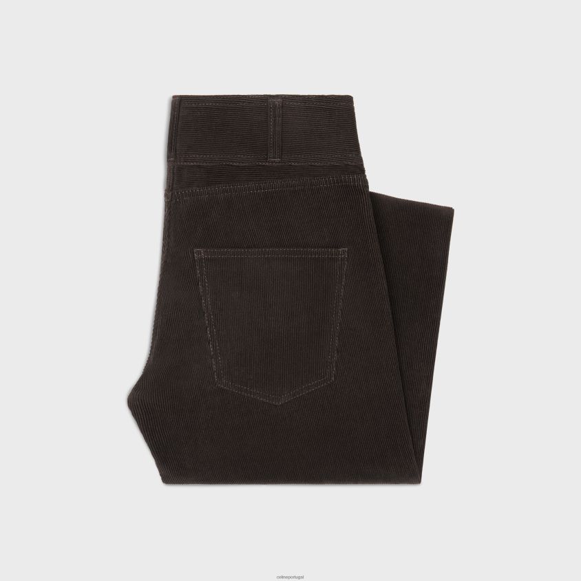 mulheres vestuário CELINE calça jeans flare jane veludo cotelê lavagem crua T204R850