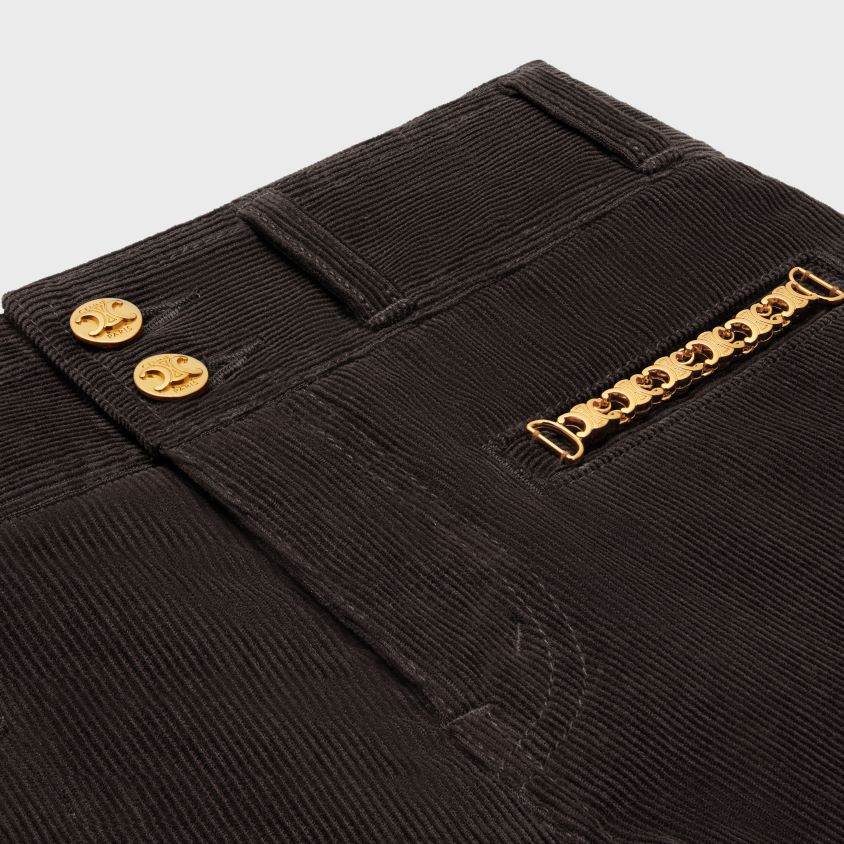 mulheres vestuário CELINE calça jeans flare jane veludo cotelê lavagem crua T204R850