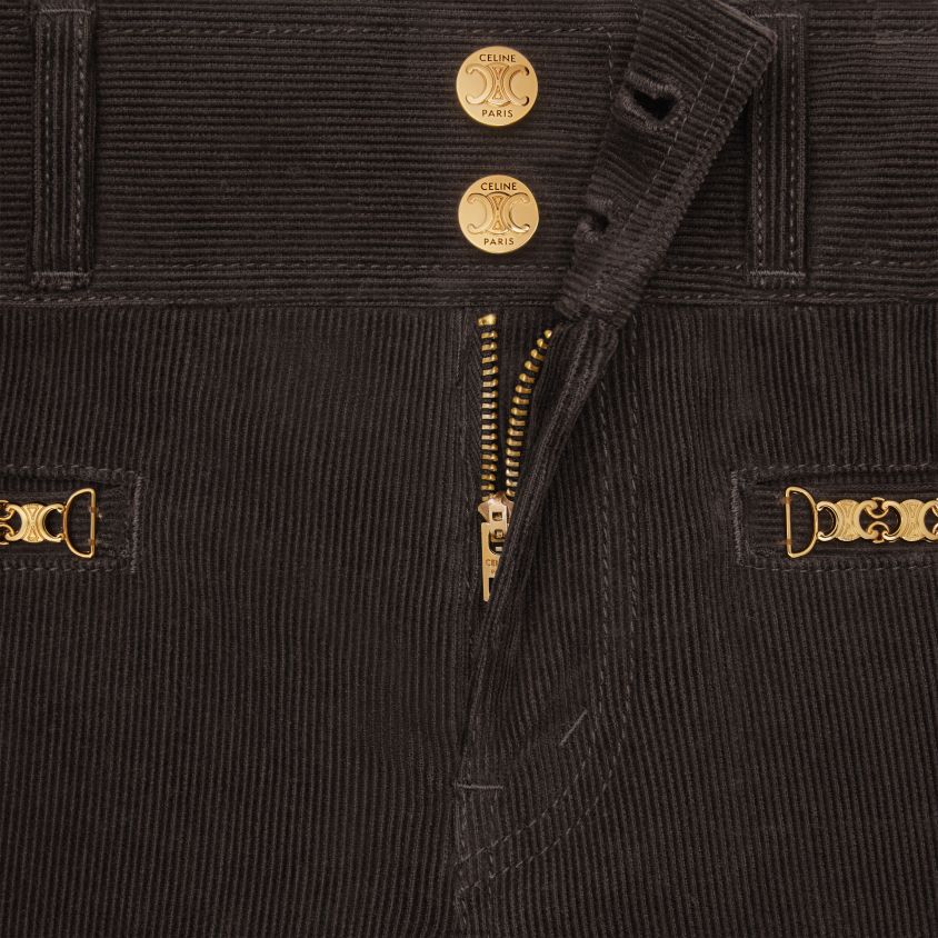 mulheres vestuário CELINE calça jeans flare jane veludo cotelê lavagem crua T204R850