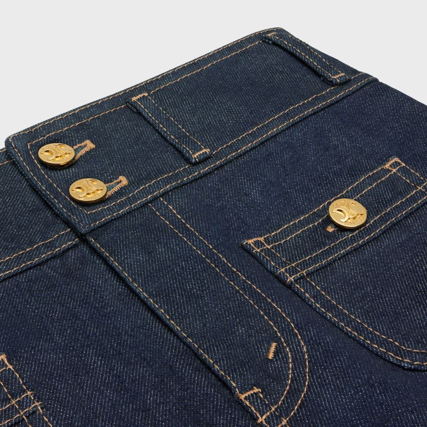 mulheres vestuário CELINE calça jeans jane flare com lavagem jeans enxaguado T204R852