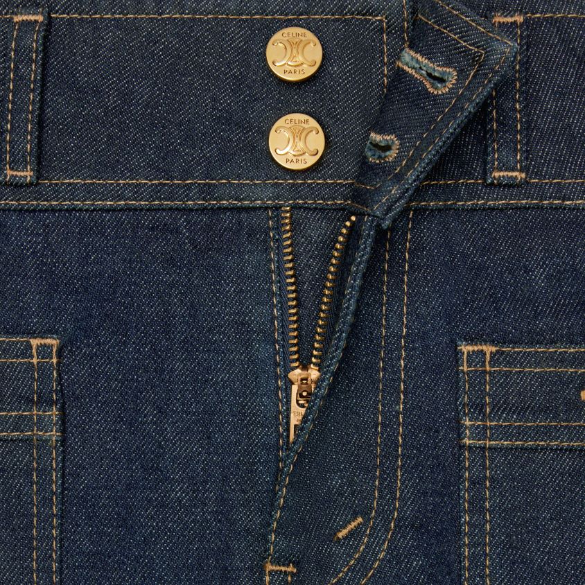 mulheres vestuário CELINE calça jeans jane flare com lavagem jeans enxaguado T204R852