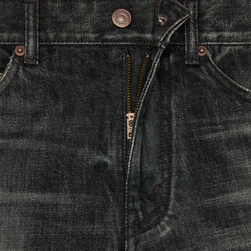 mulheres vestuário CELINE calça jeans kitty com lavagem enxágue com gelo preto T204R646