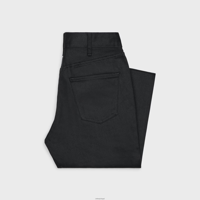 mulheres vestuário CELINE calça jeans tess com lavagem Preto puro T204R865