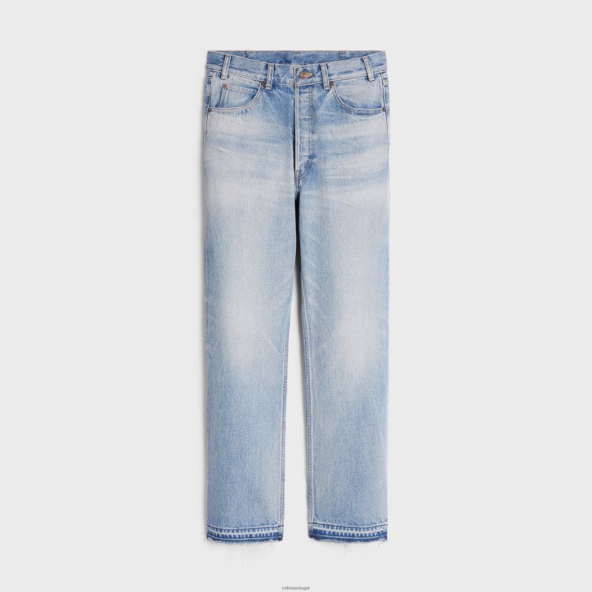 mulheres vestuário CELINE calça wesley jeans lavagem de pismo T204R870