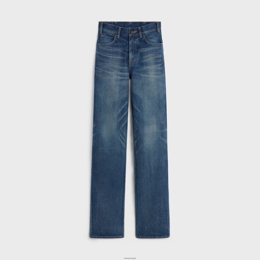 mulheres vestuário CELINE jeans gatinho em jeans lavagem união escura T204R647