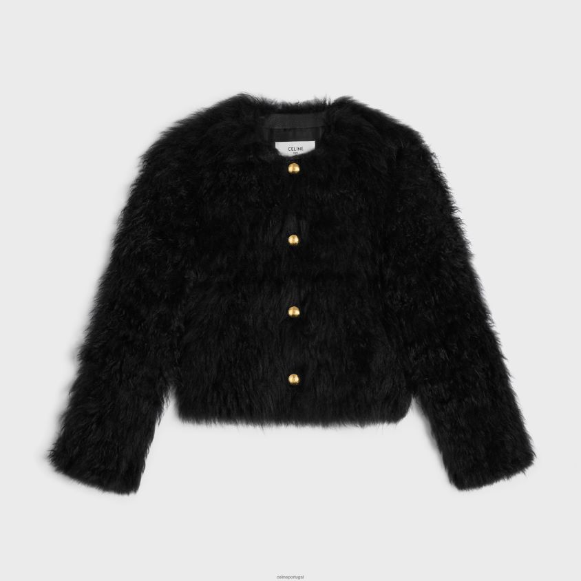 mulheres vestuário CELINE cardigan bordado em caxemira de cabra preto T204R620