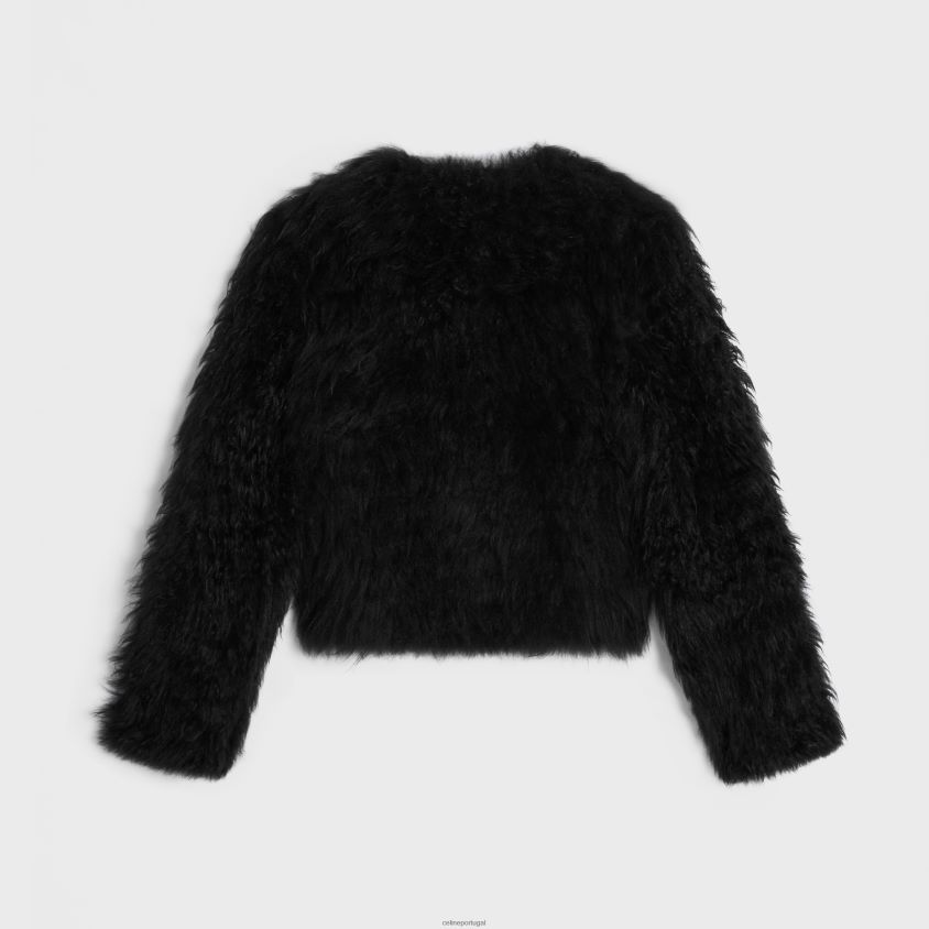 mulheres vestuário CELINE cardigan bordado em caxemira de cabra preto T204R620