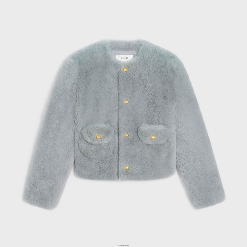 mulheres vestuário CELINE cardigan em caxemira de cabra cinza claro T204R621