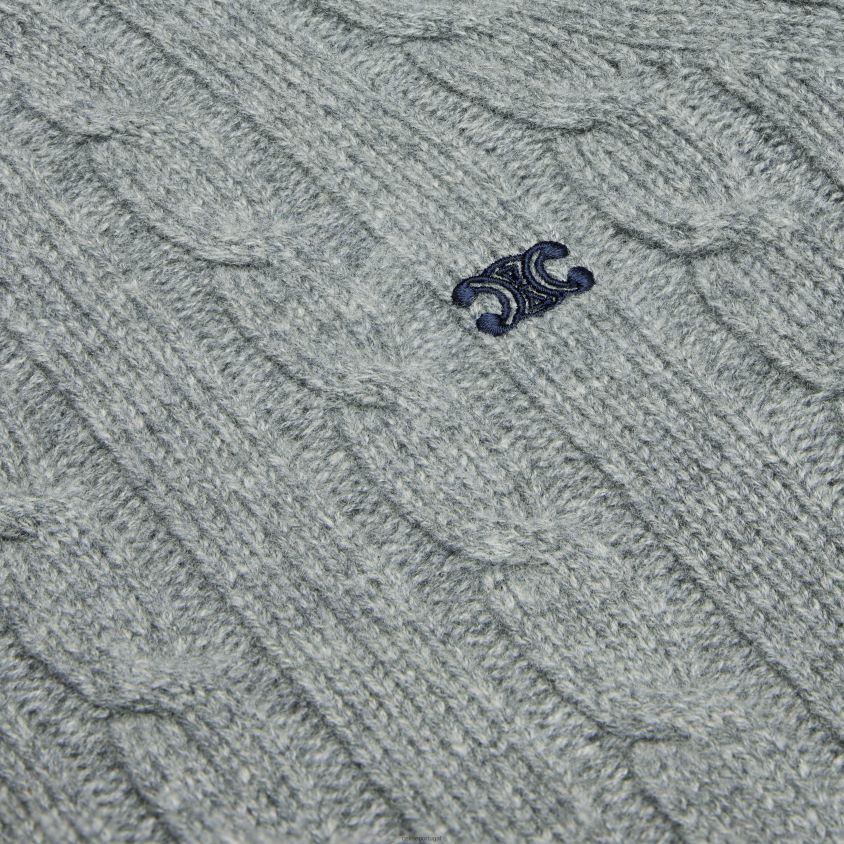 mulheres vestuário CELINE suéter triomphe tricotado em caxemira cinza T204R608