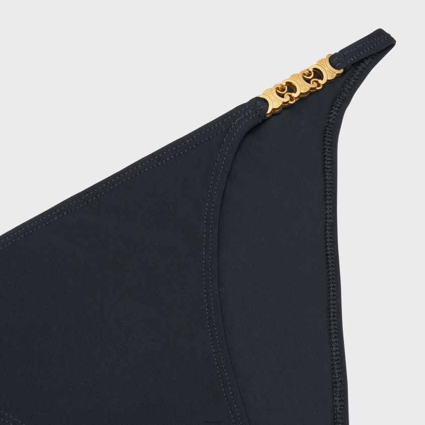 mulheres vestuário CELINE Cueca de maiô triomphe em jersey fosco preto T204R899