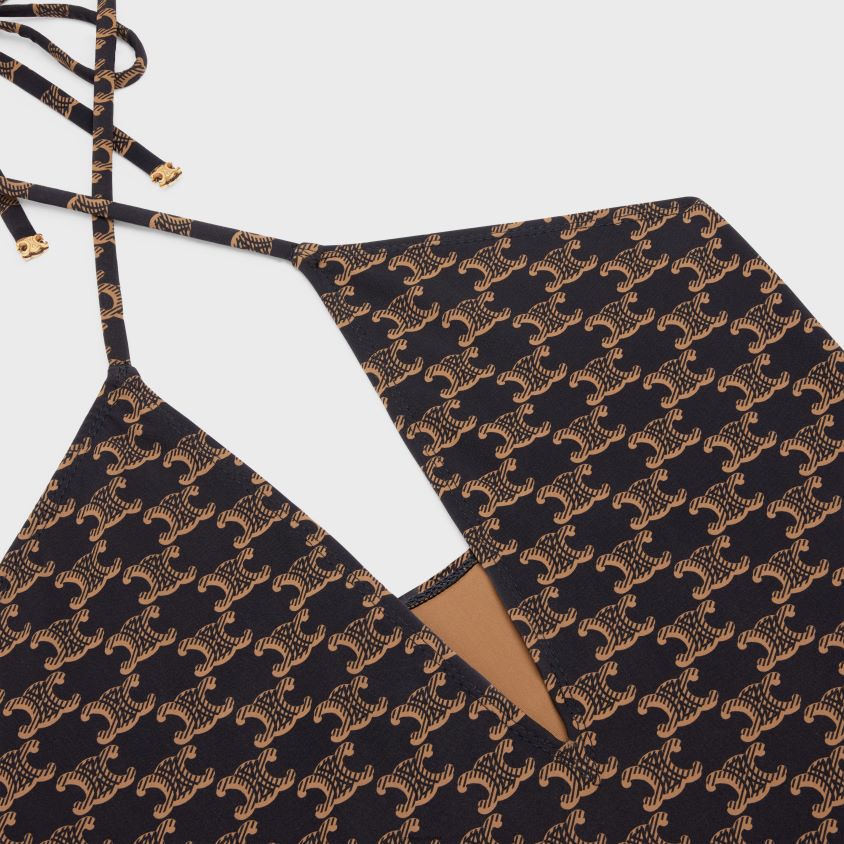 mulheres vestuário CELINE maiô em jersey monograma caramelo/marrom T204R897