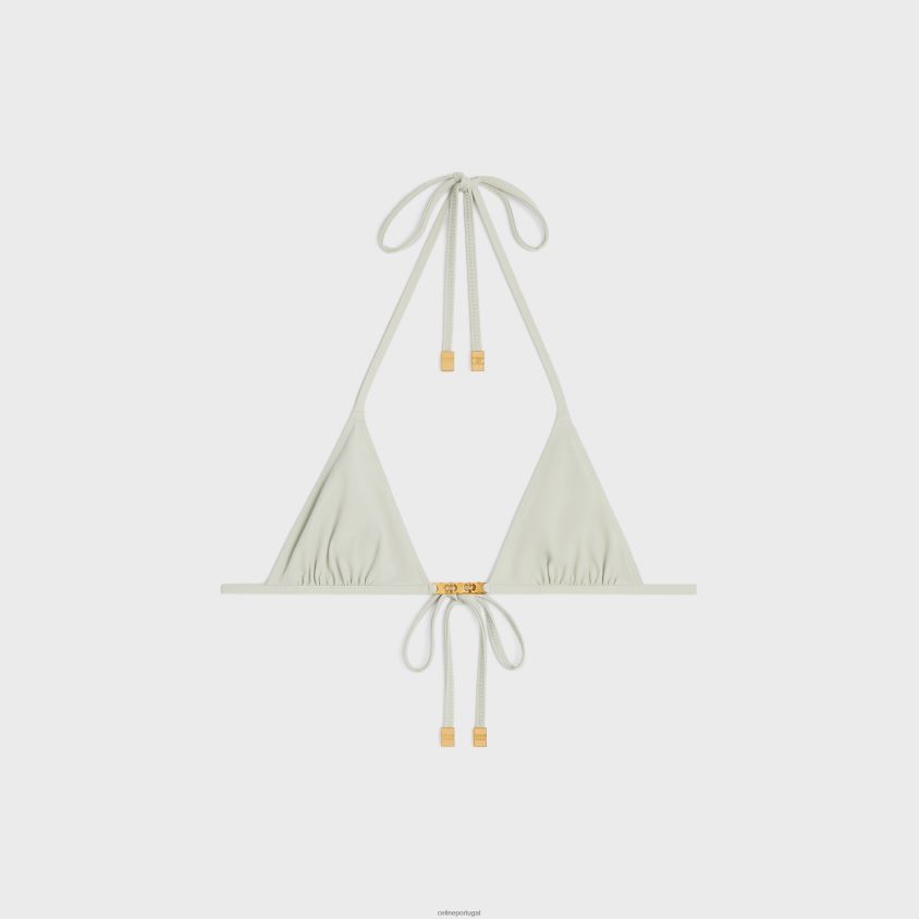 mulheres vestuário CELINE top triangular triomphe em jersey fosco Vert Amanda T204R907