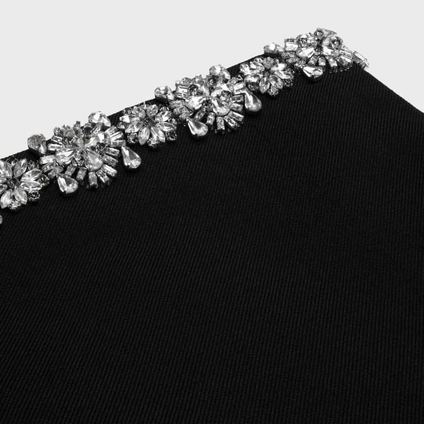 mulheres vestuário CELINE minissaia bordada em lã diagonal preto T204R552