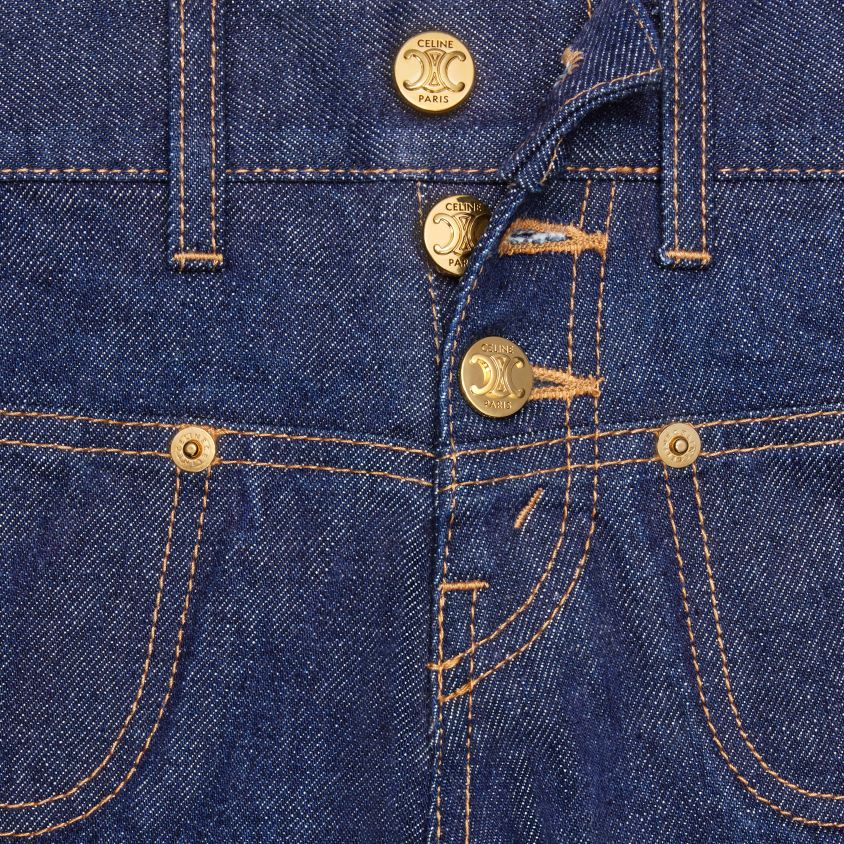 mulheres vestuário CELINE mini shorts em jeans lavado enxaguado T204R891