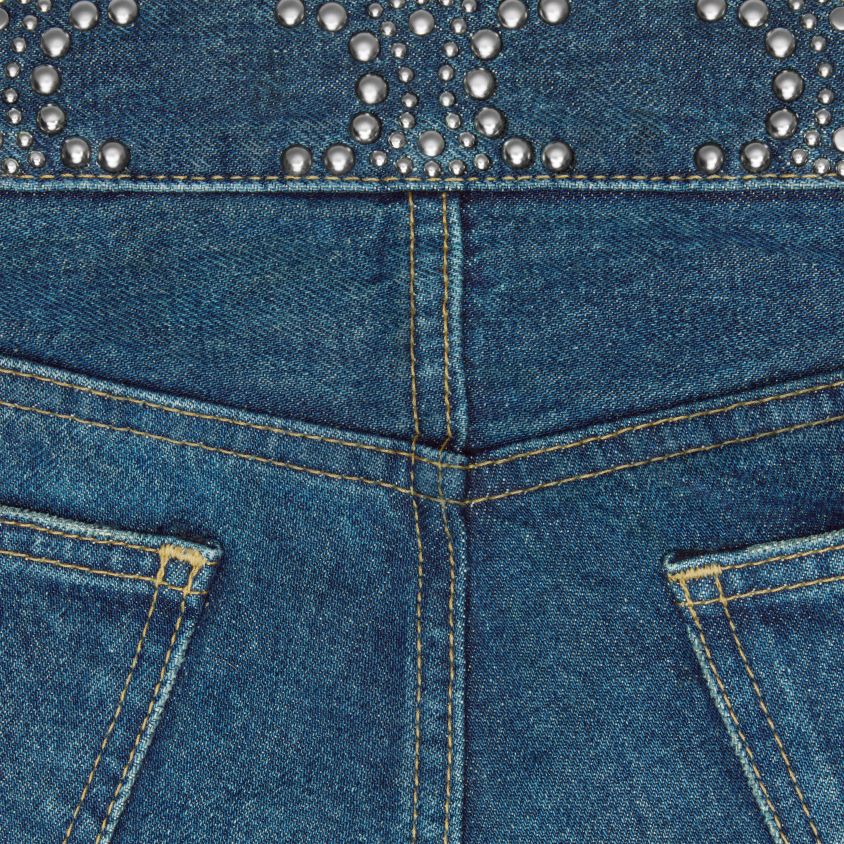 mulheres vestuário CELINE mini shorts em jeans lavagem de união escura limpa T204R892