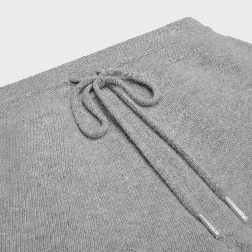 mulheres vestuário CELINE mini shorts triomphe em lã e caxemira cinza claro T204R684