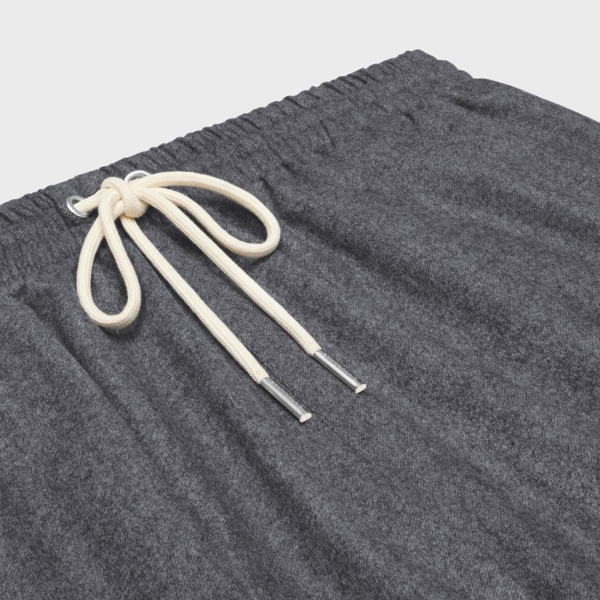 mulheres vestuário CELINE shorts esportivos em flanela de caxemira cinza T204R885