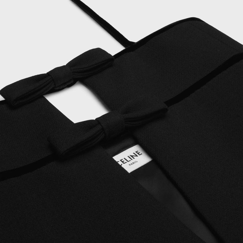 mulheres vestuário CELINE minivestido trapézio em lã dupla preto T204R585