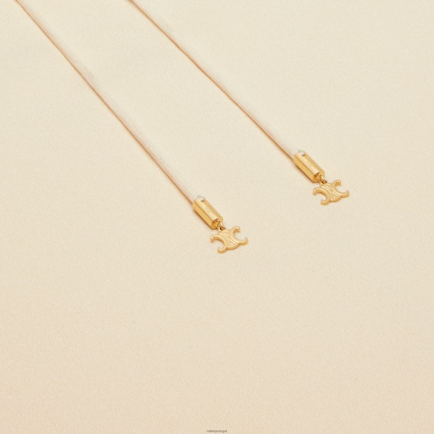 mulheres vestuário CELINE vestido jabot em zibelina de seda leve creme T204R802